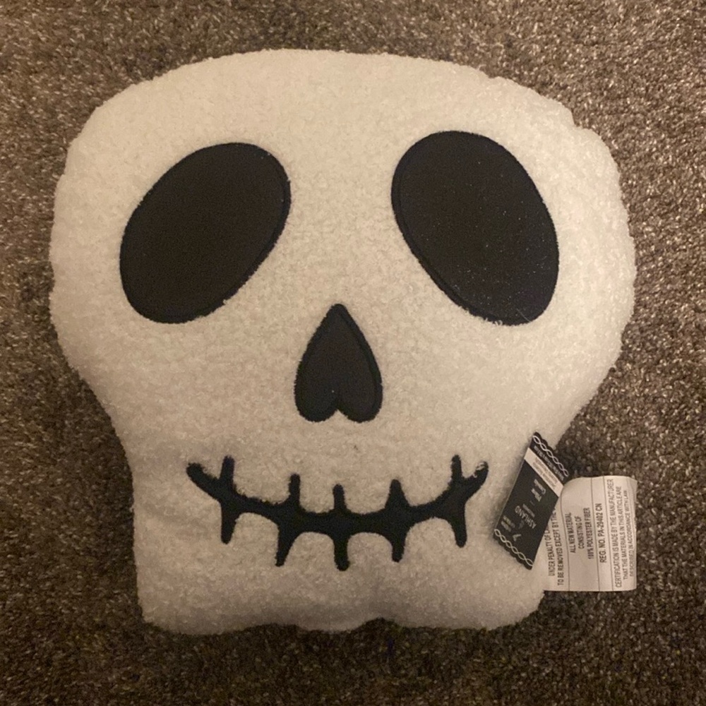 Ashland Halloween Decor Skull Pillow NWT